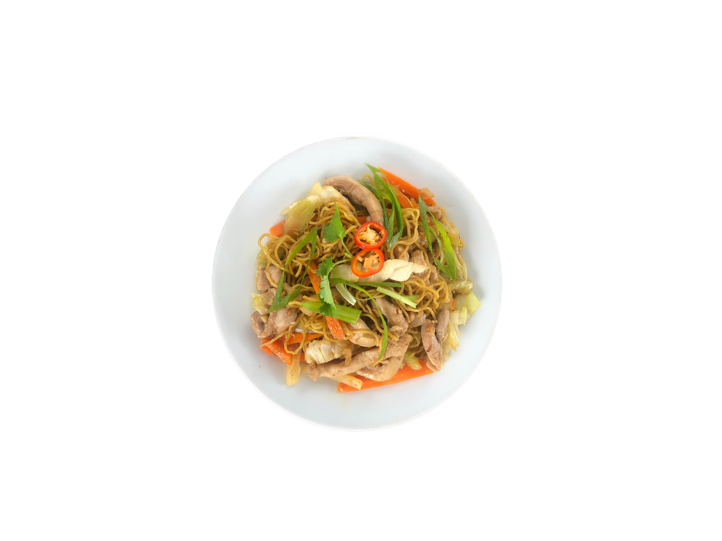 Stir fry egg noodle with veg & chicken*